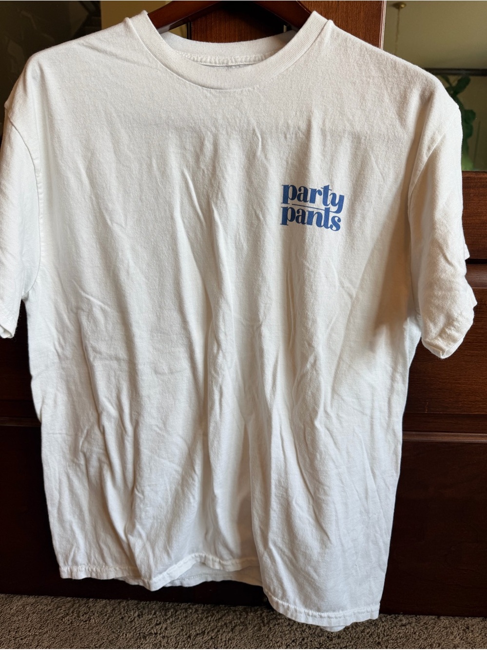 Men's White Graphic Tee Party Pants